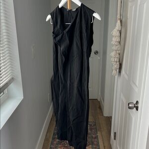 Daryl K Drapey Black Cowl Neck Tencel Midi Dress Size 4 / Small